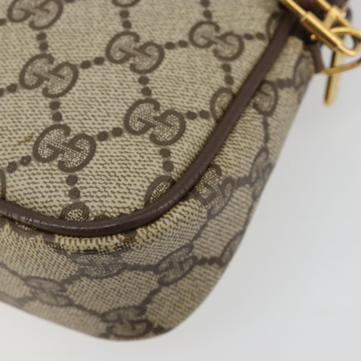 GUCCI GG Supreme Shoulder Bag PVC Beige Gold 97 02 068 Auth kk685