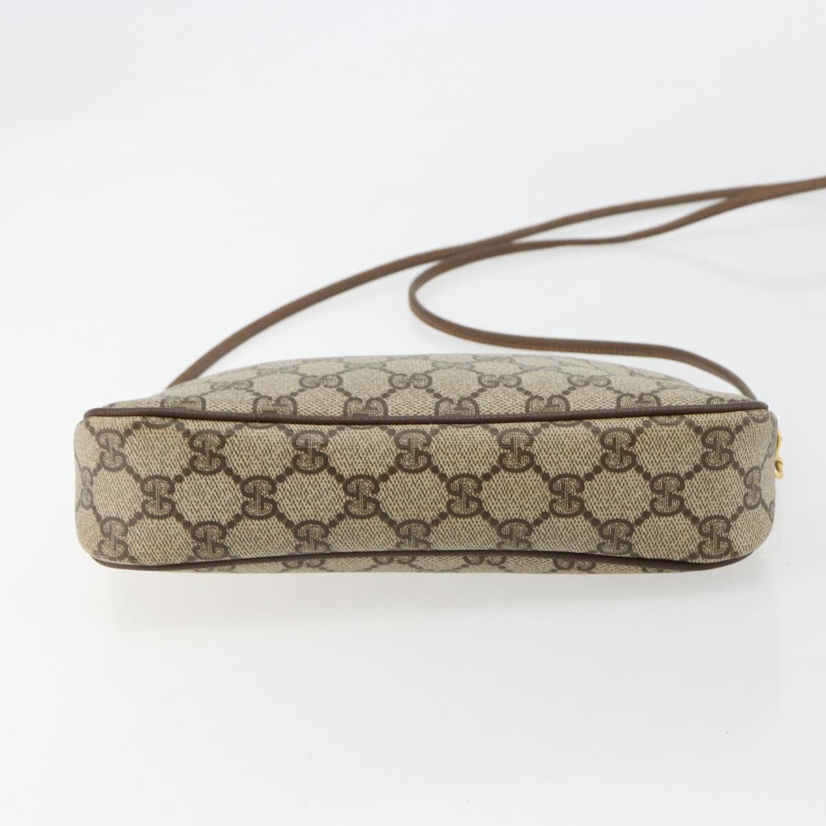 GUCCI GG Supreme Shoulder Bag PVC Beige Gold 97 02 068 Auth kk685