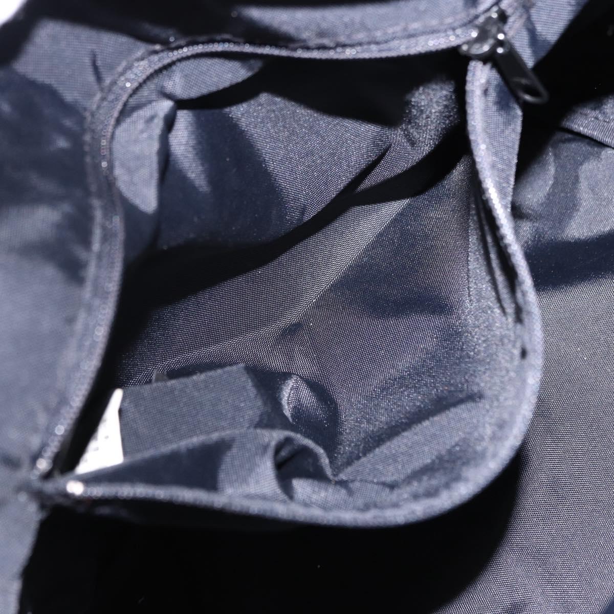 Burberrys Nova Check Blue Label Tote Bag Nylon Black Silver Auth kk690A