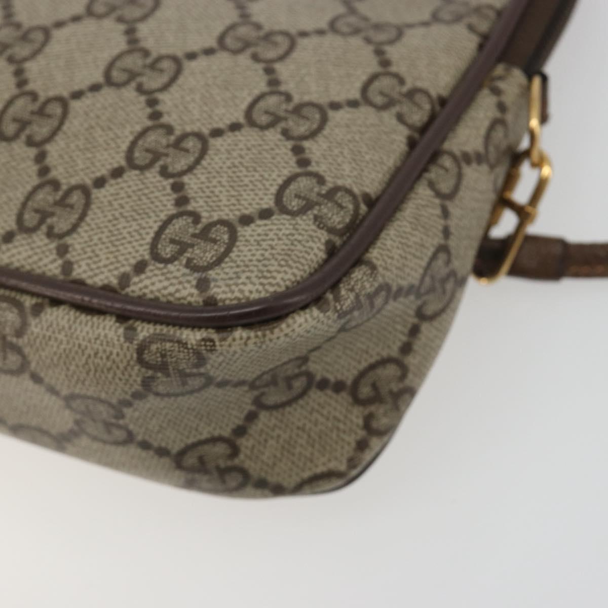 GUCCI GG Supreme Shoulder Bag PVC Beige Gold 97 02 068 Auth kk692
