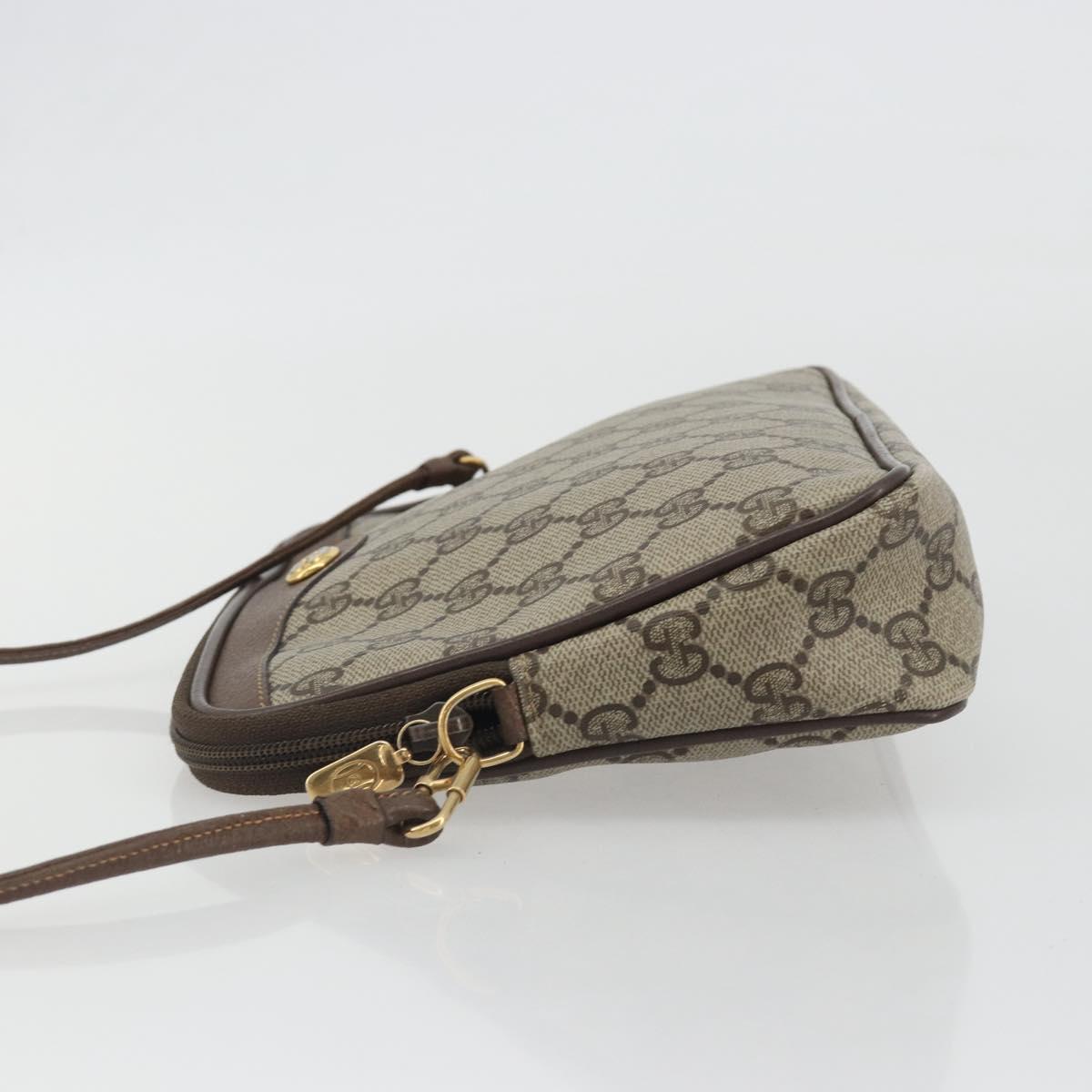 GUCCI GG Supreme Shoulder Bag PVC Beige Gold 97 02 068 Auth kk692