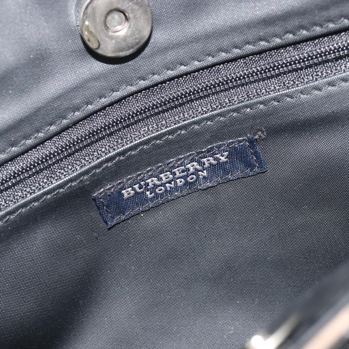 BURBERRY Nova Check Tote Bag Nylon Beige Silver Auth kk695A