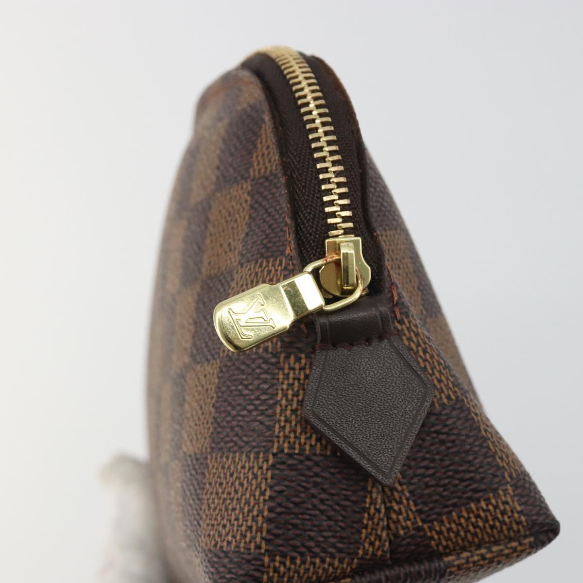 LOUIS VUITTON Damier Ebene Pochette Cosmetic PM Pouch N47516 LV Auth kk697