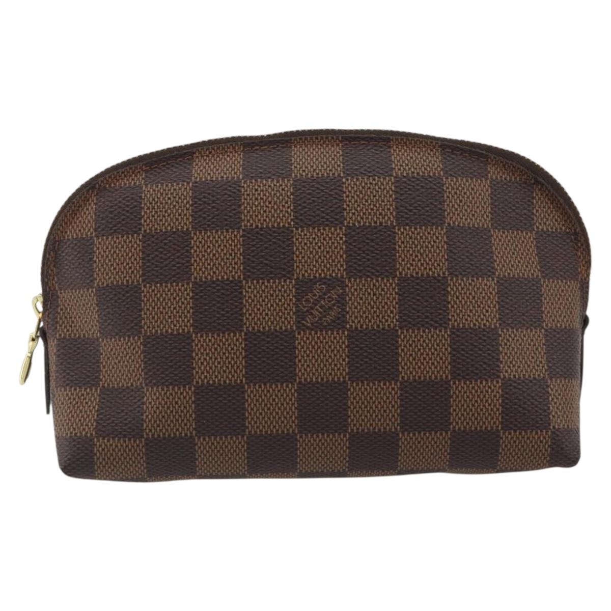 LOUIS VUITTON Damier Ebene Pochette Cosmetic PM Pouch N47516 LV Auth kk697