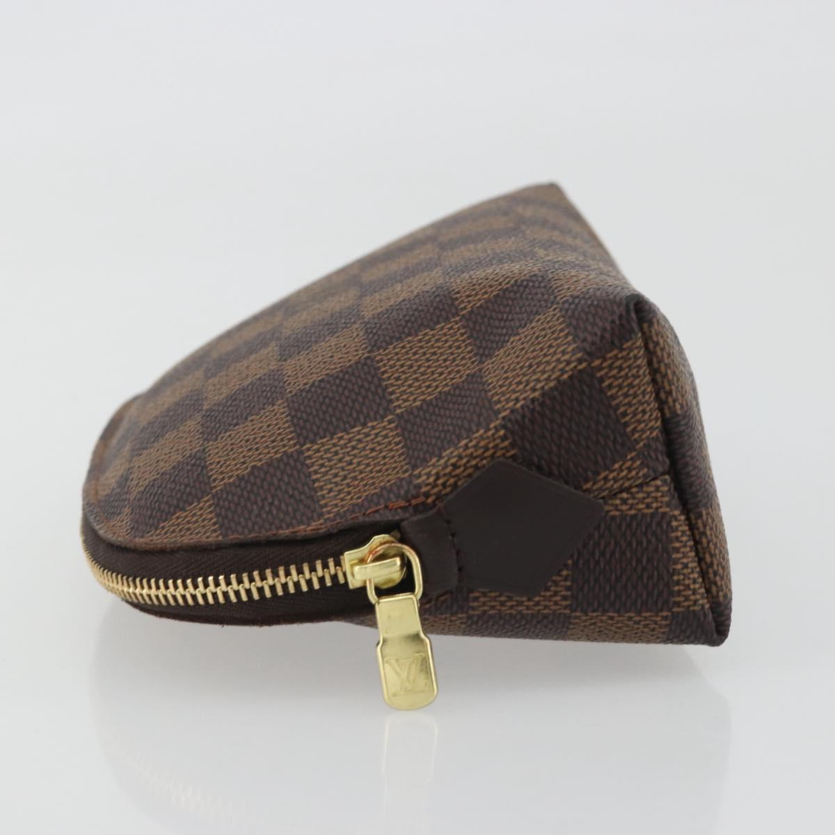 LOUIS VUITTON Damier Ebene Pochette Cosmetic PM Pouch N47516 LV Auth kk697