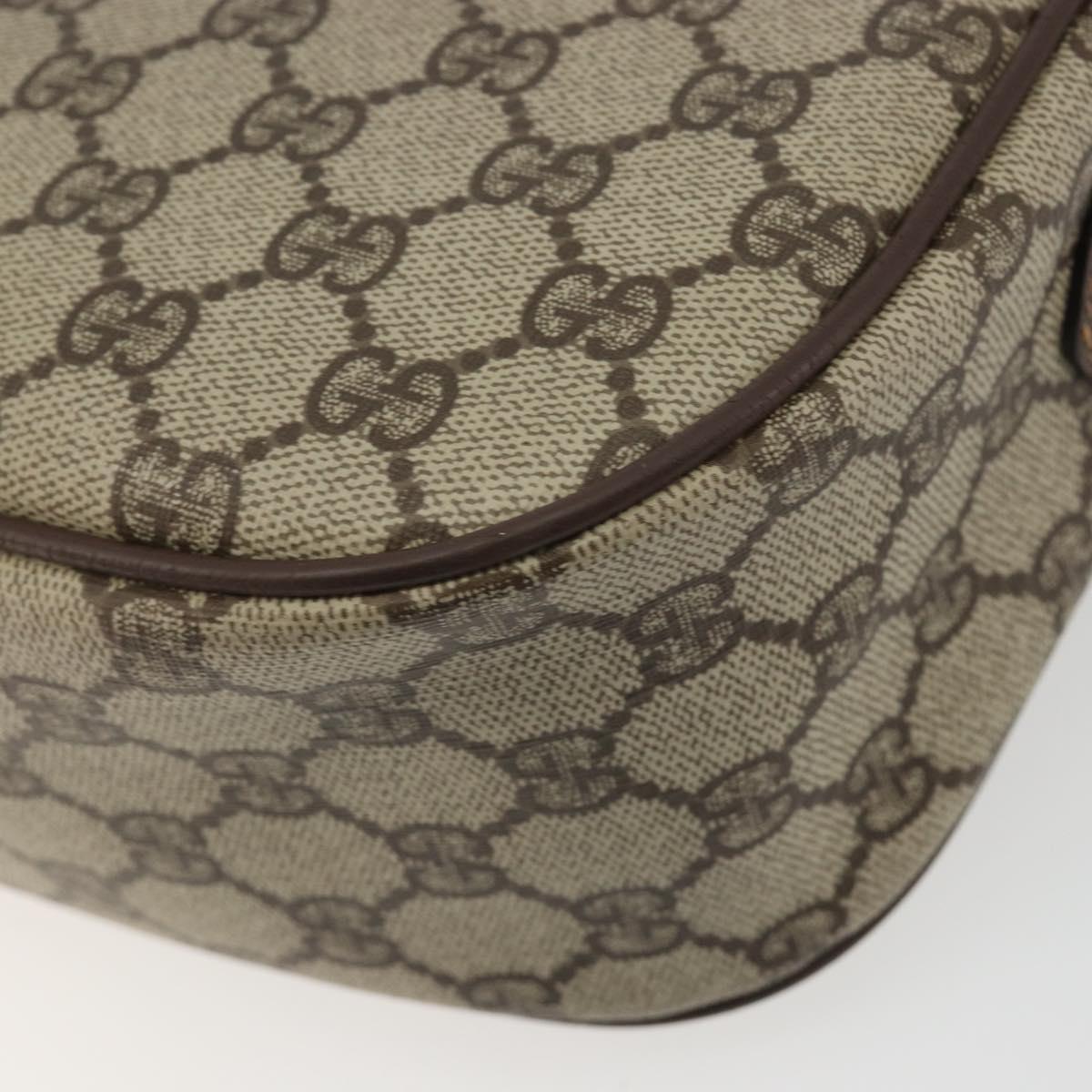 GUCCI GG Supreme Web Sherry Line Bag PVC Beige Gold 89 02 032 Auth kk699