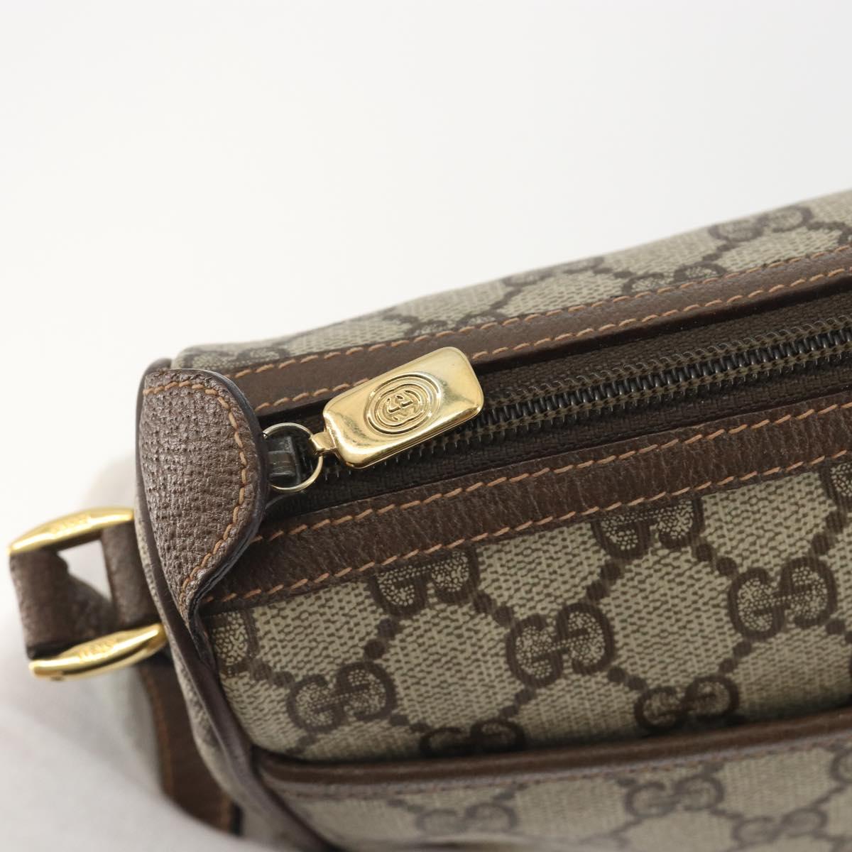 GUCCI GG Supreme Web Sherry Line Bag PVC Beige Gold 89 02 032 Auth kk699
