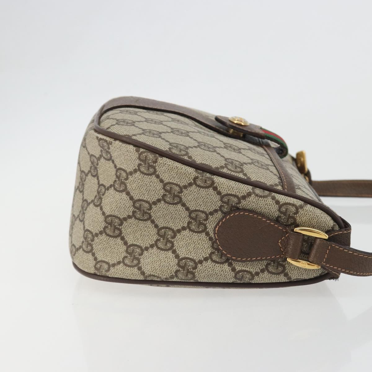 GUCCI GG Supreme Web Sherry Line Bag PVC Beige Gold 89 02 032 Auth kk699