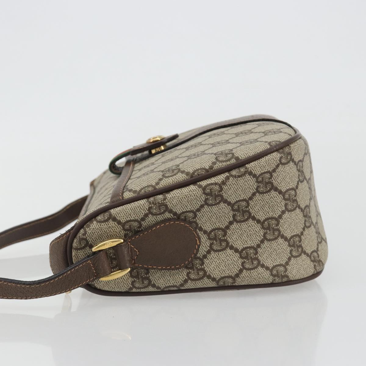 GUCCI GG Supreme Web Sherry Line Bag PVC Beige Gold 89 02 032 Auth kk699