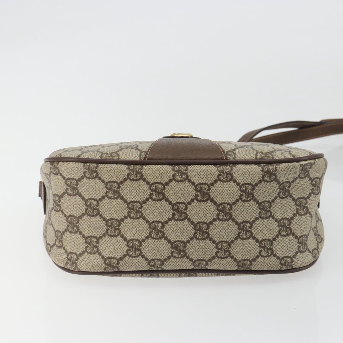 GUCCI GG Supreme Web Sherry Line Bag PVC Beige Gold 89 02 032 Auth kk699