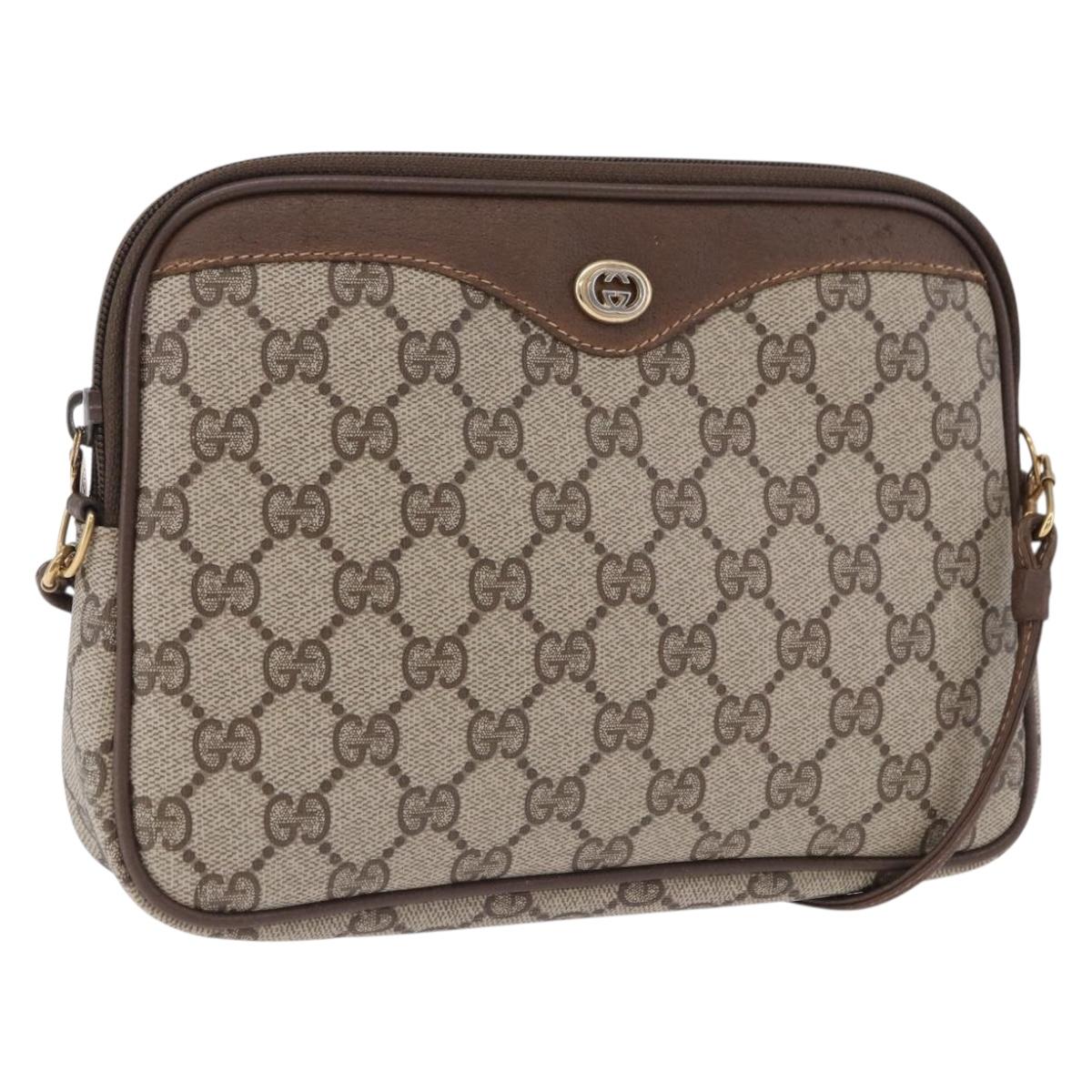 GUCCI GG Supreme Shoulder Bag PVC Beige Gold 56 02 068 Auth kk705