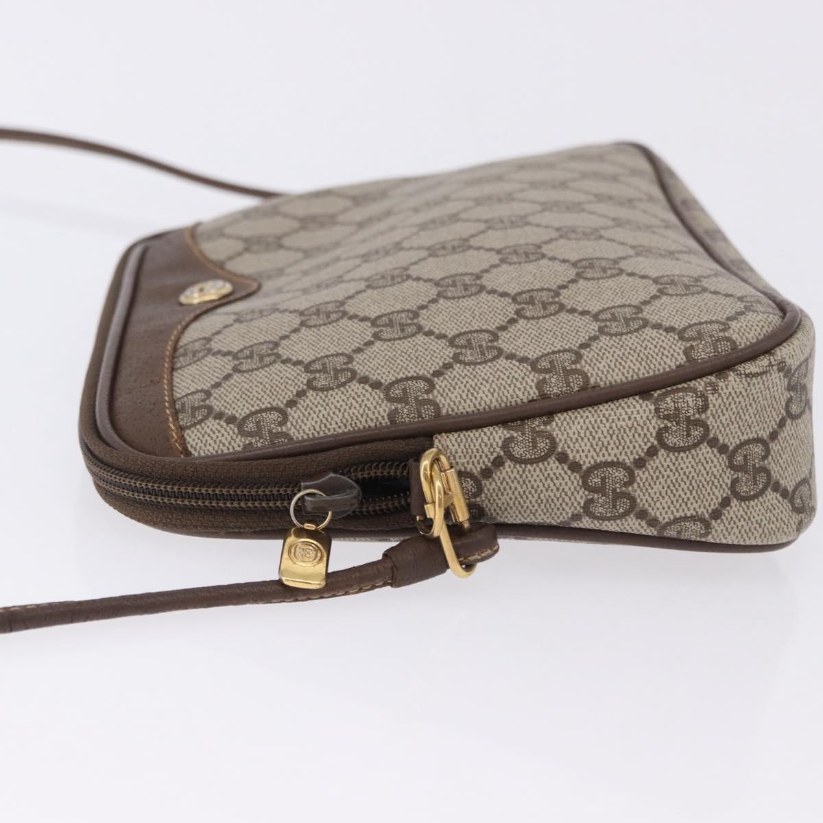 GUCCI GG Supreme Shoulder Bag PVC Beige Gold 56 02 068 Auth kk705