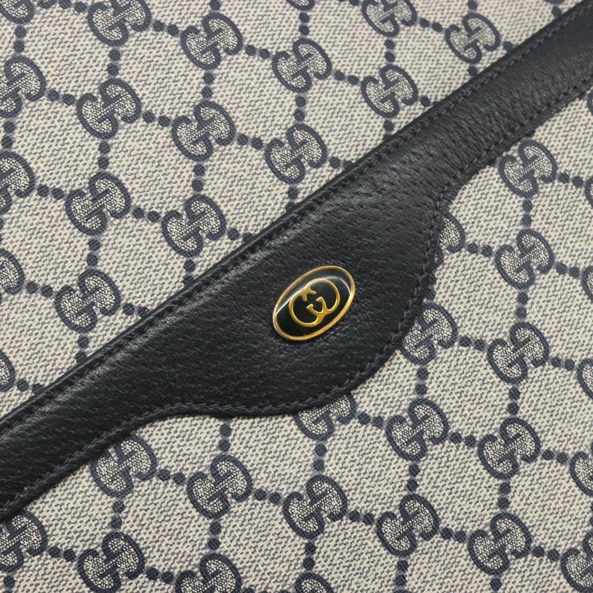 GUCCI GG Supreme Sherry Line Tote Bag PVC Navy Gold 39 02 003 Auth kk706