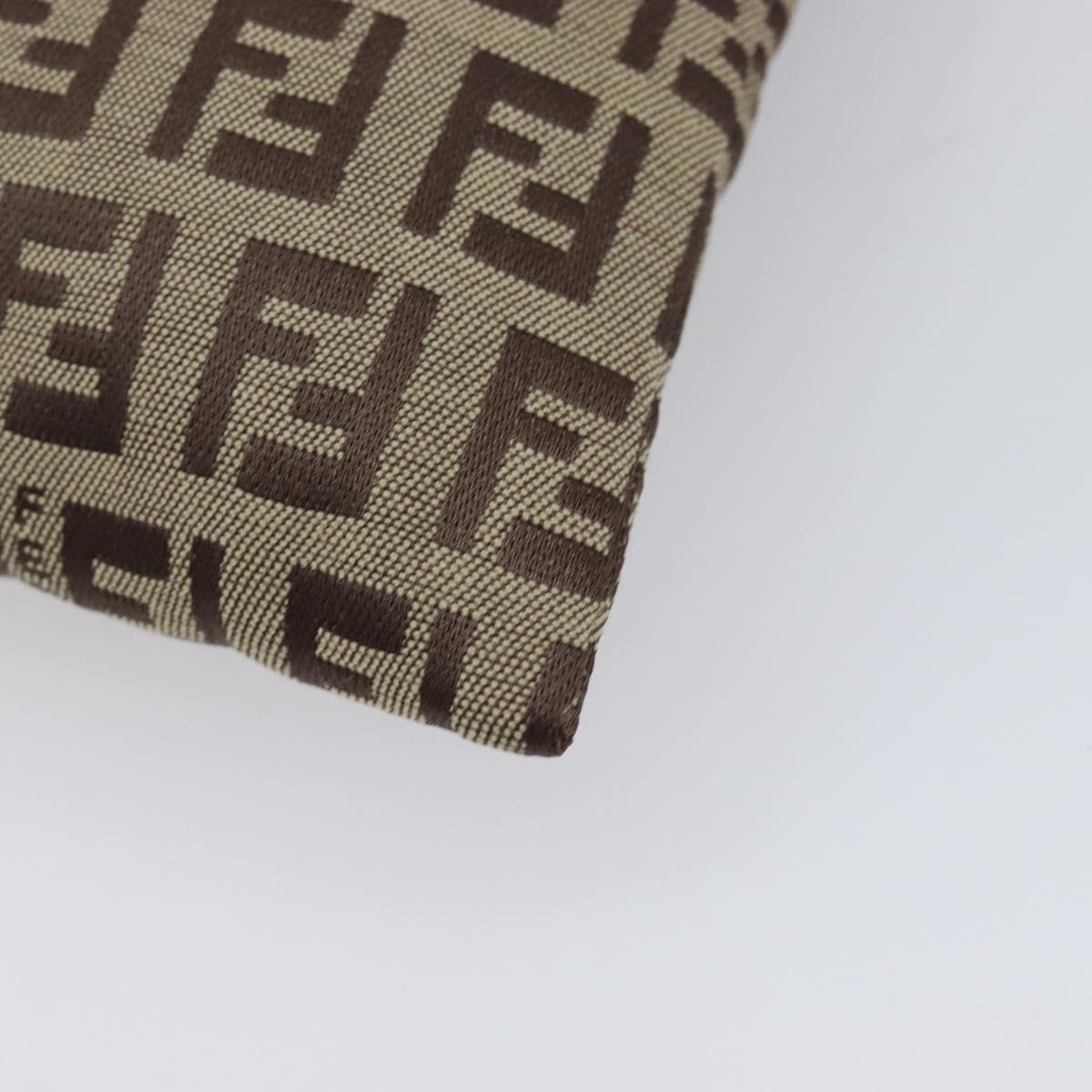 FENDI Zucchino Canvas Pouch Beige Auth kk712A