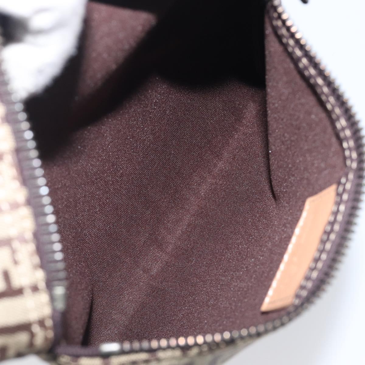 FENDI Zucchino Canvas Pouch Beige Auth kk712A