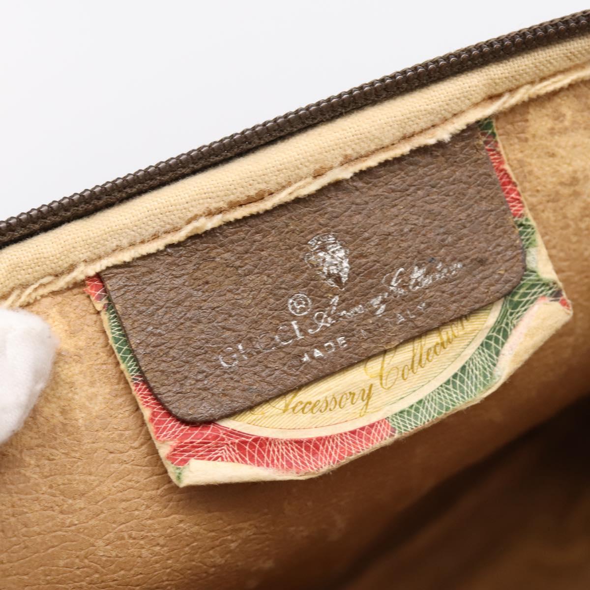 GUCCI GG Supreme Shoulder Bag PVC Beige Gold Tone 119 02 068 Auth kk717