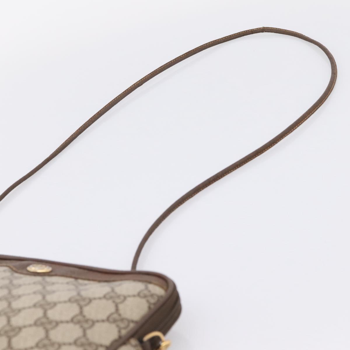 GUCCI GG Supreme Shoulder Bag PVC Beige Gold Tone 119 02 068 Auth kk717