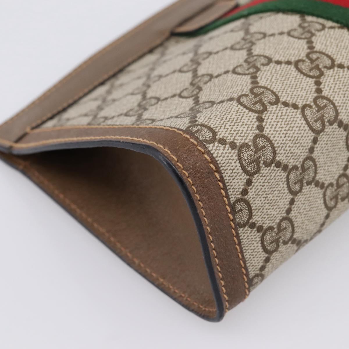 GUCCI GG Supreme Web Sherry Line Clutch Bag PVC Beige 89 01 001 Auth kk720