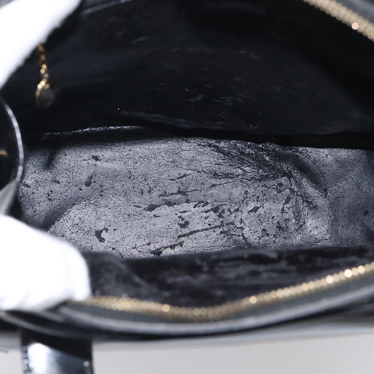 GUCCI Shoulder Bag Patent Leather Black Gold 001 1075 1650 0 Auth kk730