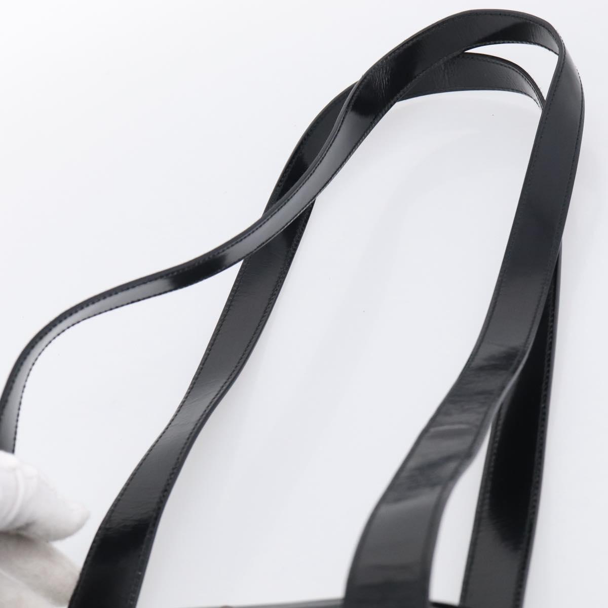 GUCCI Shoulder Bag Patent Leather Black Gold 001 1075 1650 0 Auth kk730