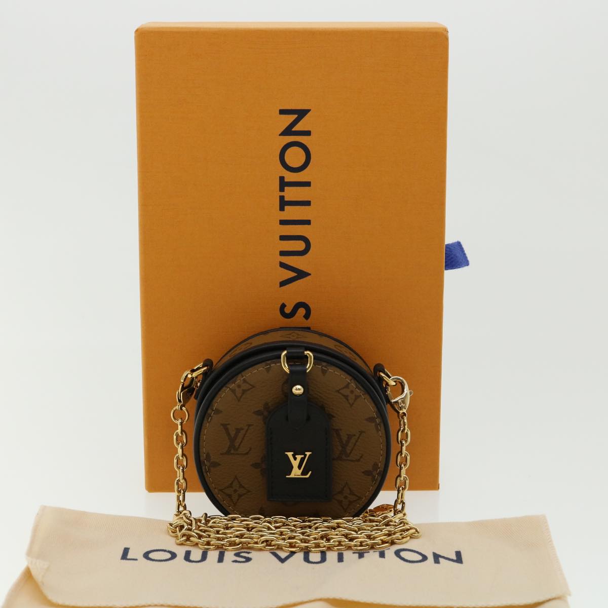 LOUIS VUITTON Monogram Reverse Boite Chapeau Shoulder Bag Brown M68577 LV knn091