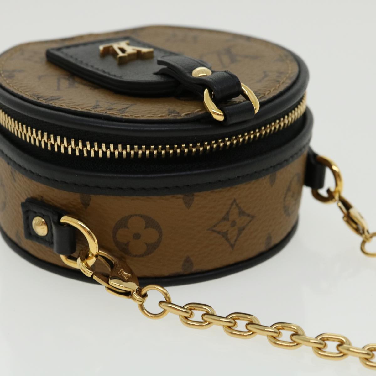 LOUIS VUITTON Monogram Reverse Boite Chapeau Shoulder Bag Brown M68577 LV knn091