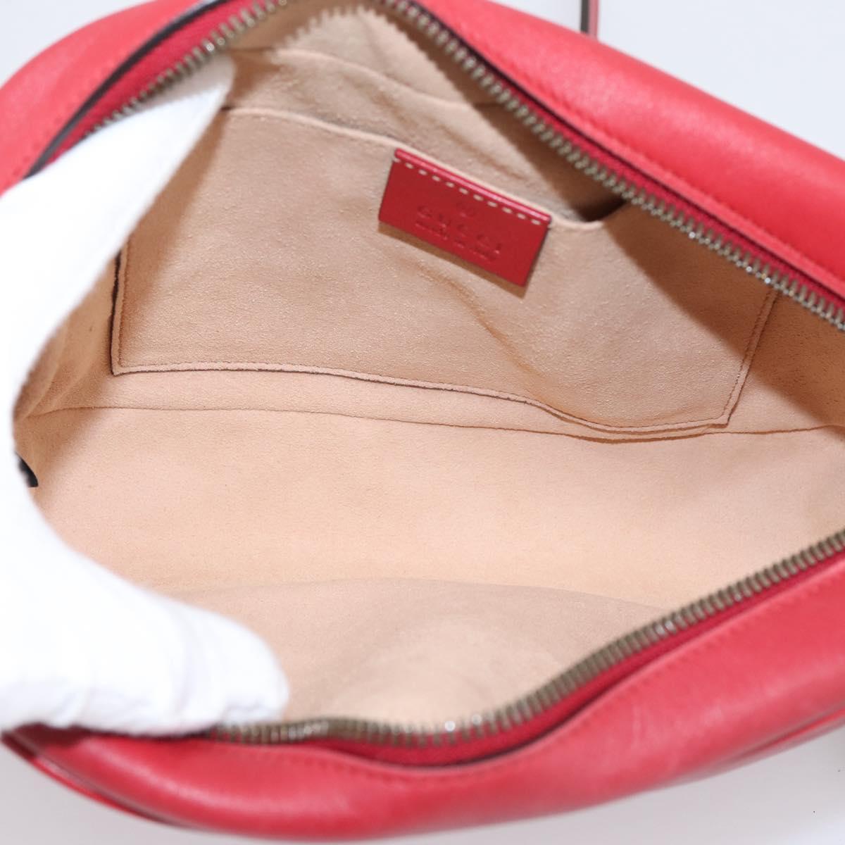 GUCCI GG Marmont Camera Bag Chain Shoulder Bag Leather Red 447632 Auth LN010V