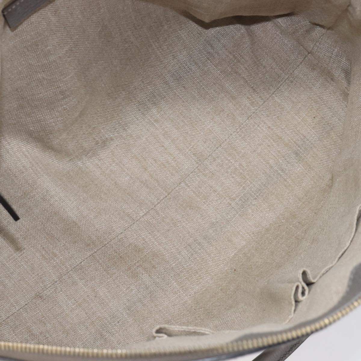 GUCCI Hand Bag Leather Outlet Gray Gold Tone 449651 Auth LN014