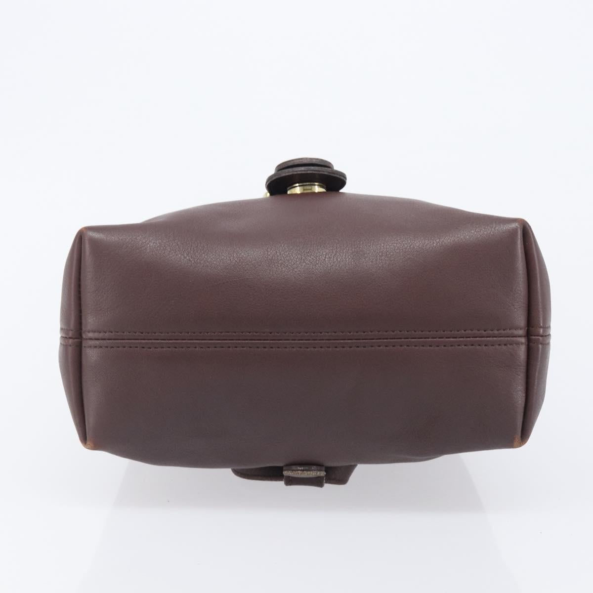 Coach Backpack Leather Brown Gold Tone Auth LN022