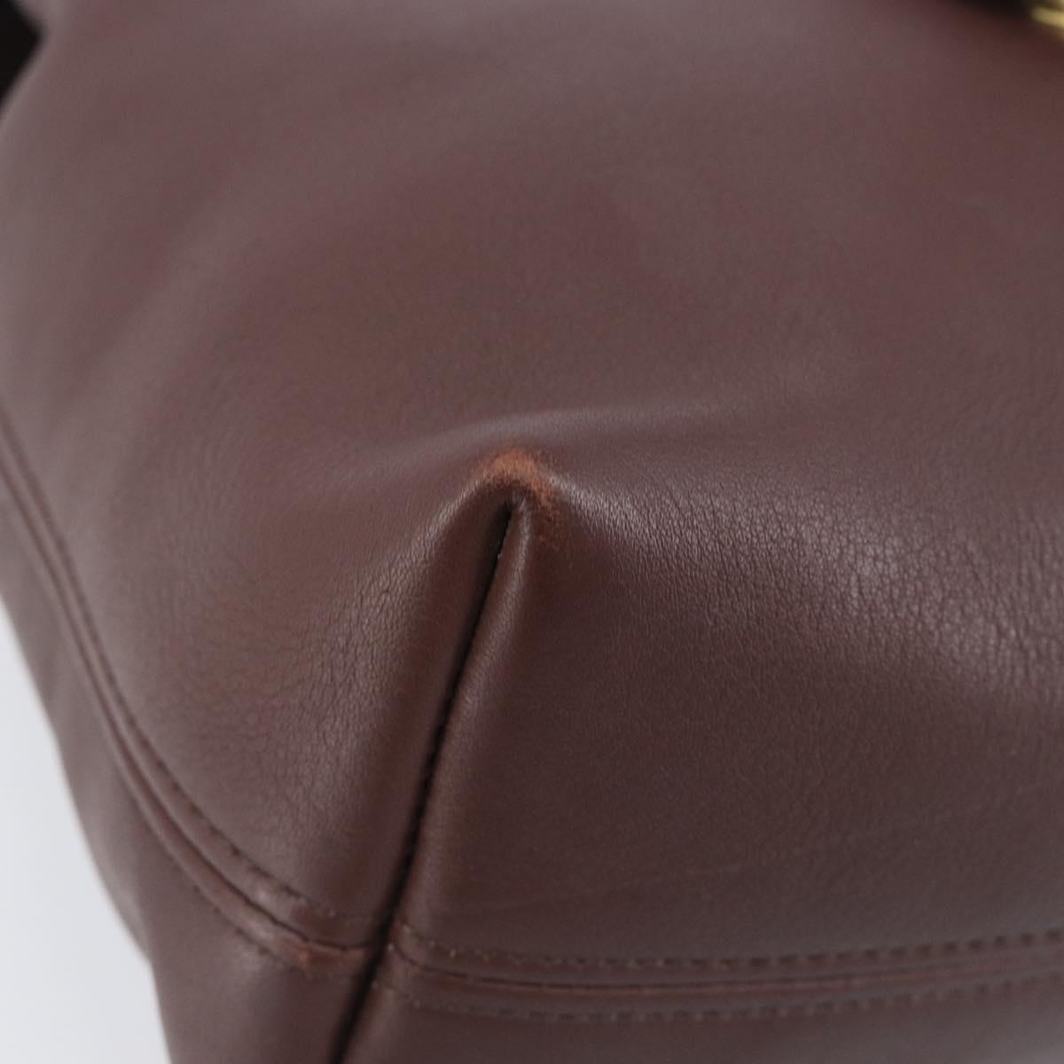 Coach Backpack Leather Brown Gold Tone Auth LN022