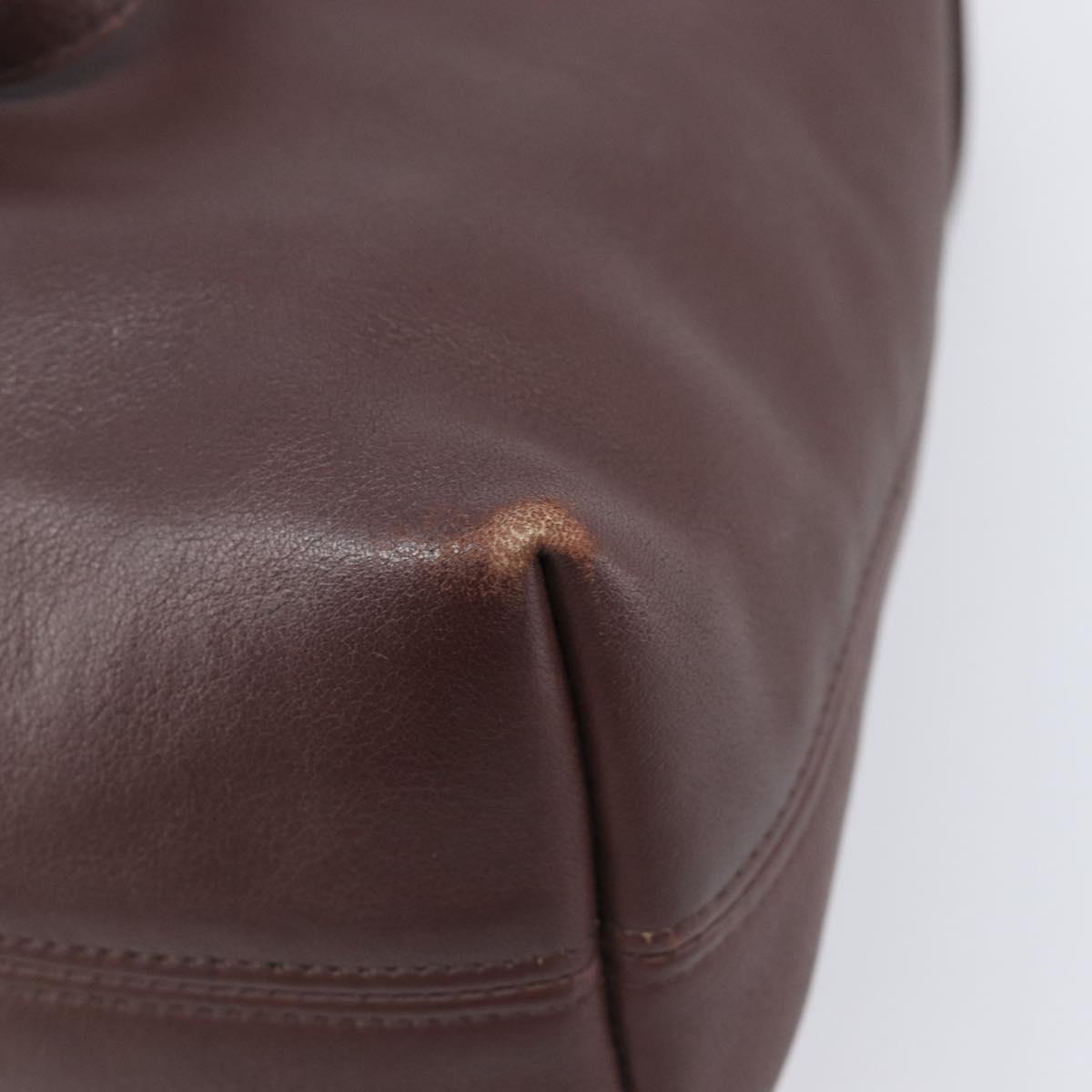 Coach Backpack Leather Brown Gold Tone Auth LN022
