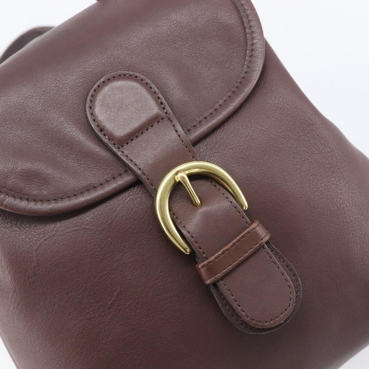 Coach Backpack Leather Brown Gold Tone Auth LN022