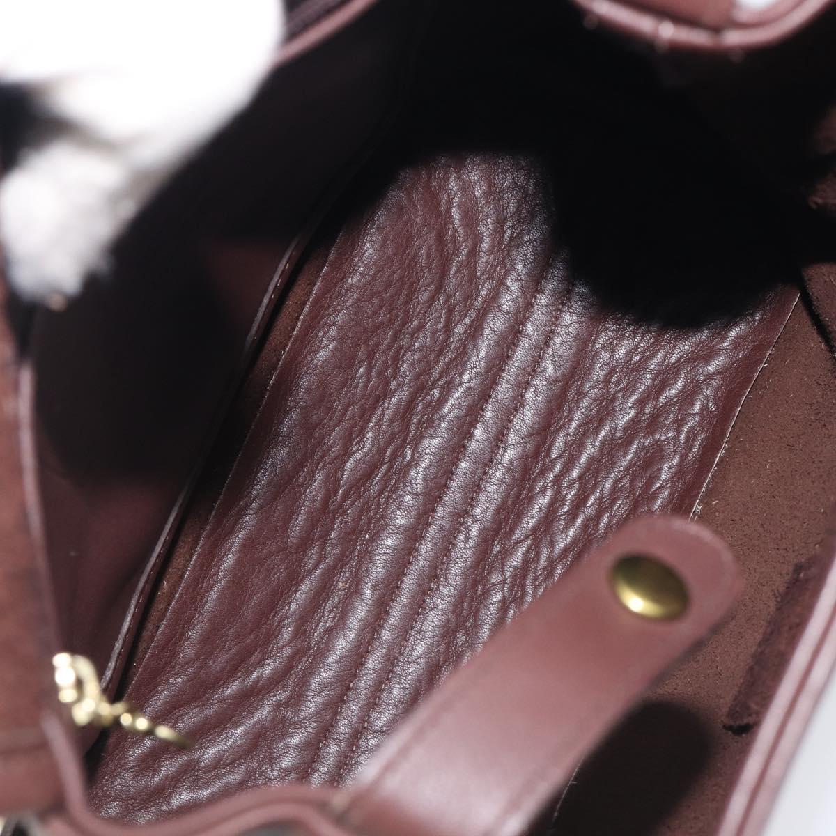 Coach Backpack Leather Brown Gold Tone Auth LN022