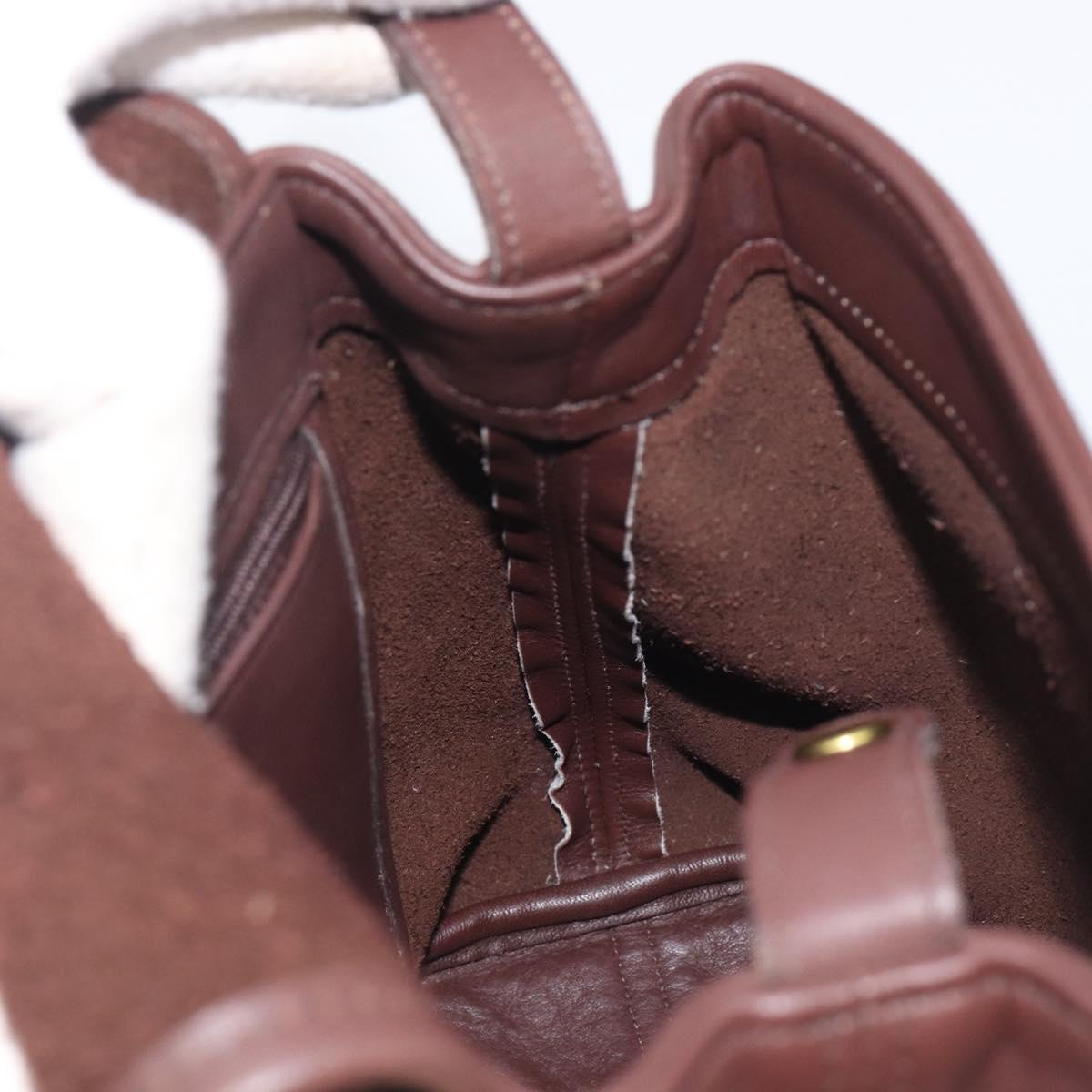 Coach Backpack Leather Brown Gold Tone Auth LN022