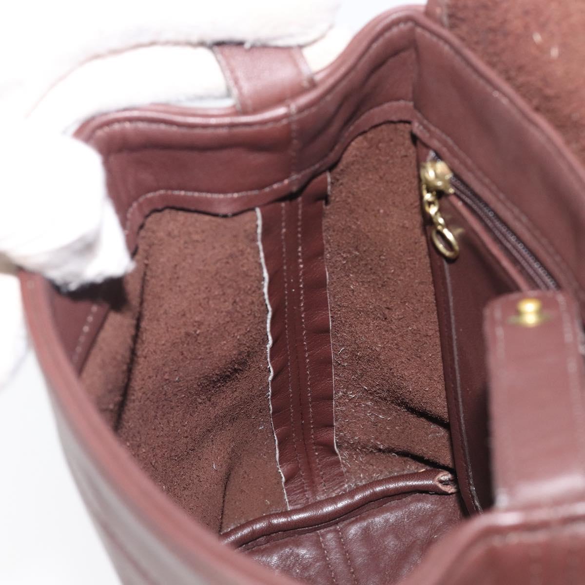 Coach Backpack Leather Brown Gold Tone Auth LN022