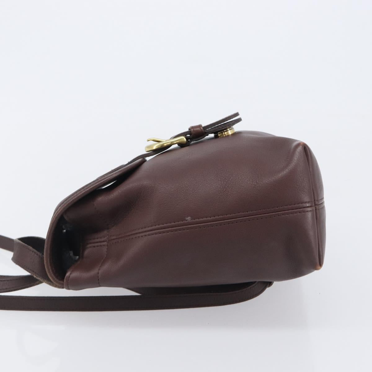 Coach Backpack Leather Brown Gold Tone Auth LN022