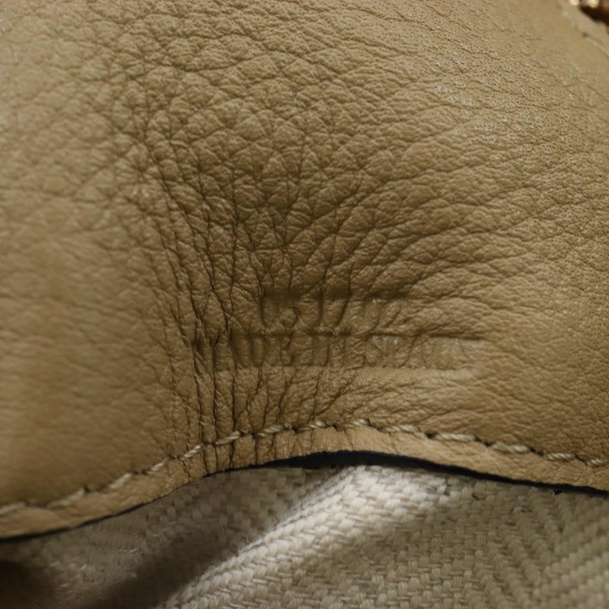LOEWE Flamenco Shoulder Bag Suede Beige Gold Tone Auth LN031V