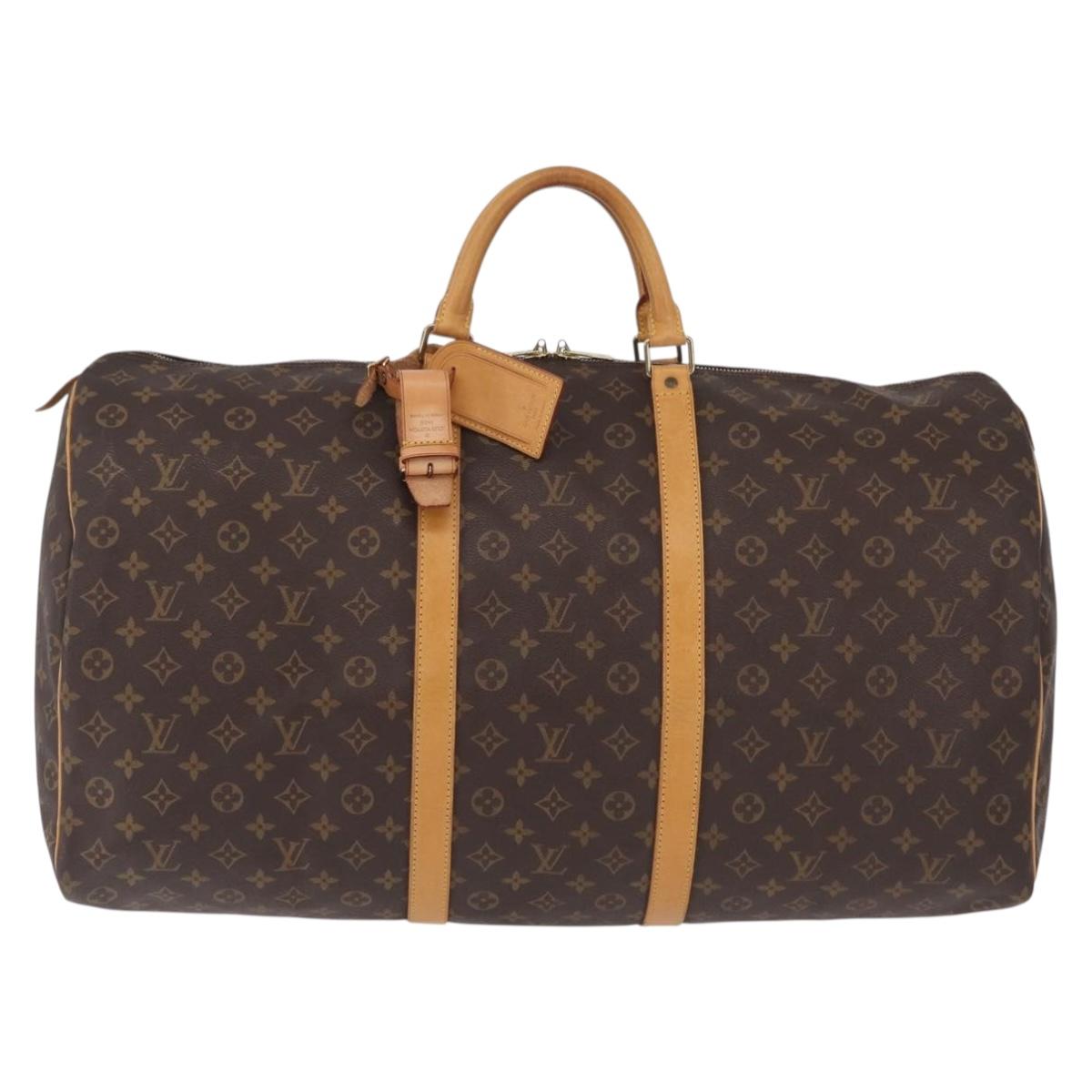 LOUIS VUITTON Monogram Keepall 60 Boston Bag M41422 LV Auth LN037A