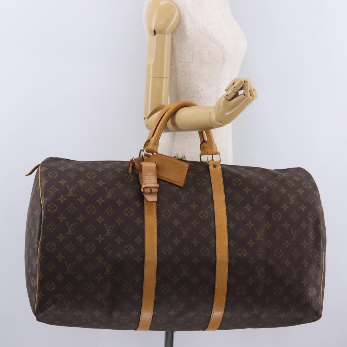 LOUIS VUITTON Monogram Keepall 60 Boston Bag M41422 LV Auth LN037A