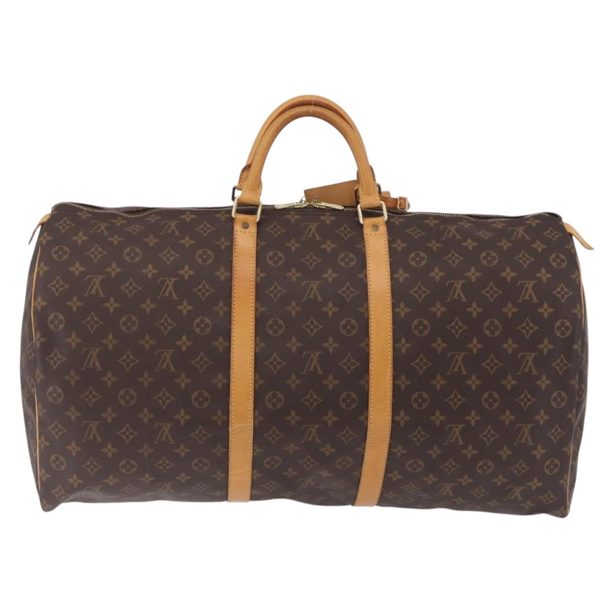 LOUIS VUITTON Monogram Keepall 60 Boston Bag M41422 LV Auth LN037A