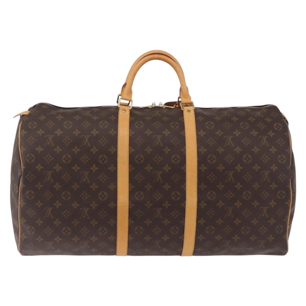 LOUIS VUITTON Monogram Keepall 60 Boston Bag M41422 LV Auth LN038A