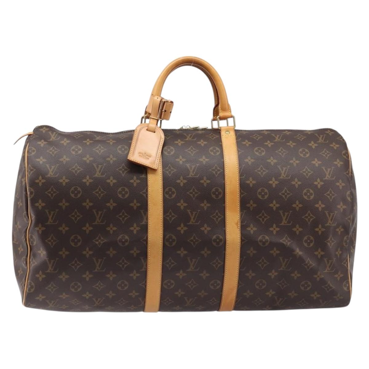 LOUIS VUITTON Monogram Keepall 55 Boston Bag M41424 LV Auth LN039V