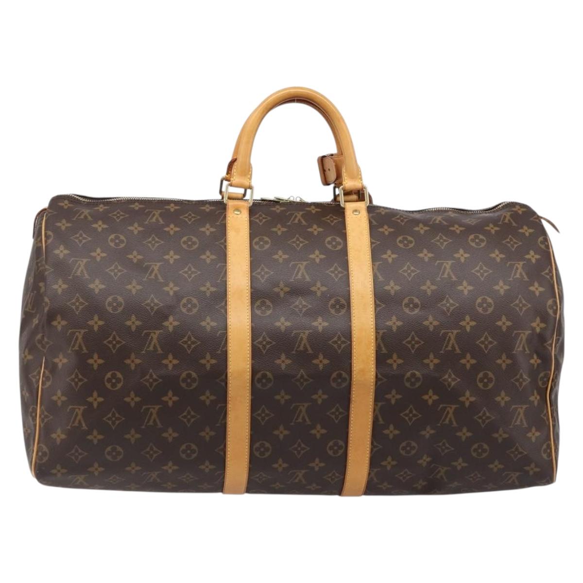 LOUIS VUITTON Monogram Keepall 55 Boston Bag M41424 LV Auth LN039V