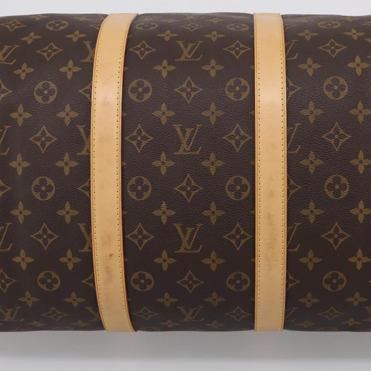 LOUIS VUITTON Monogram Keepall Bandouliere 55 Boston Bag M41414 LV Auth LN040V