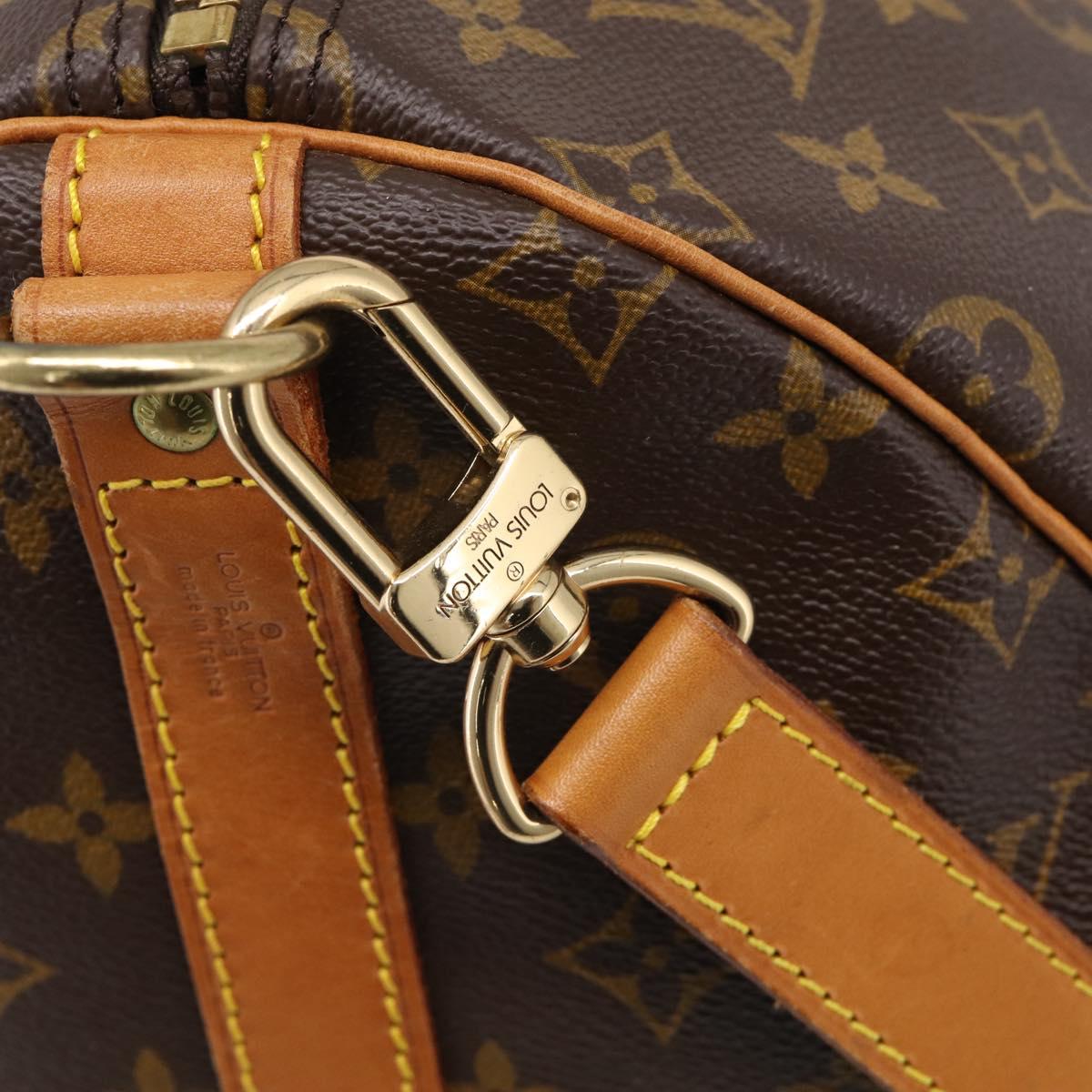 LOUIS VUITTON Monogram Keepall Bandouliere 55 Boston Bag M41414 LV Auth LN041V
