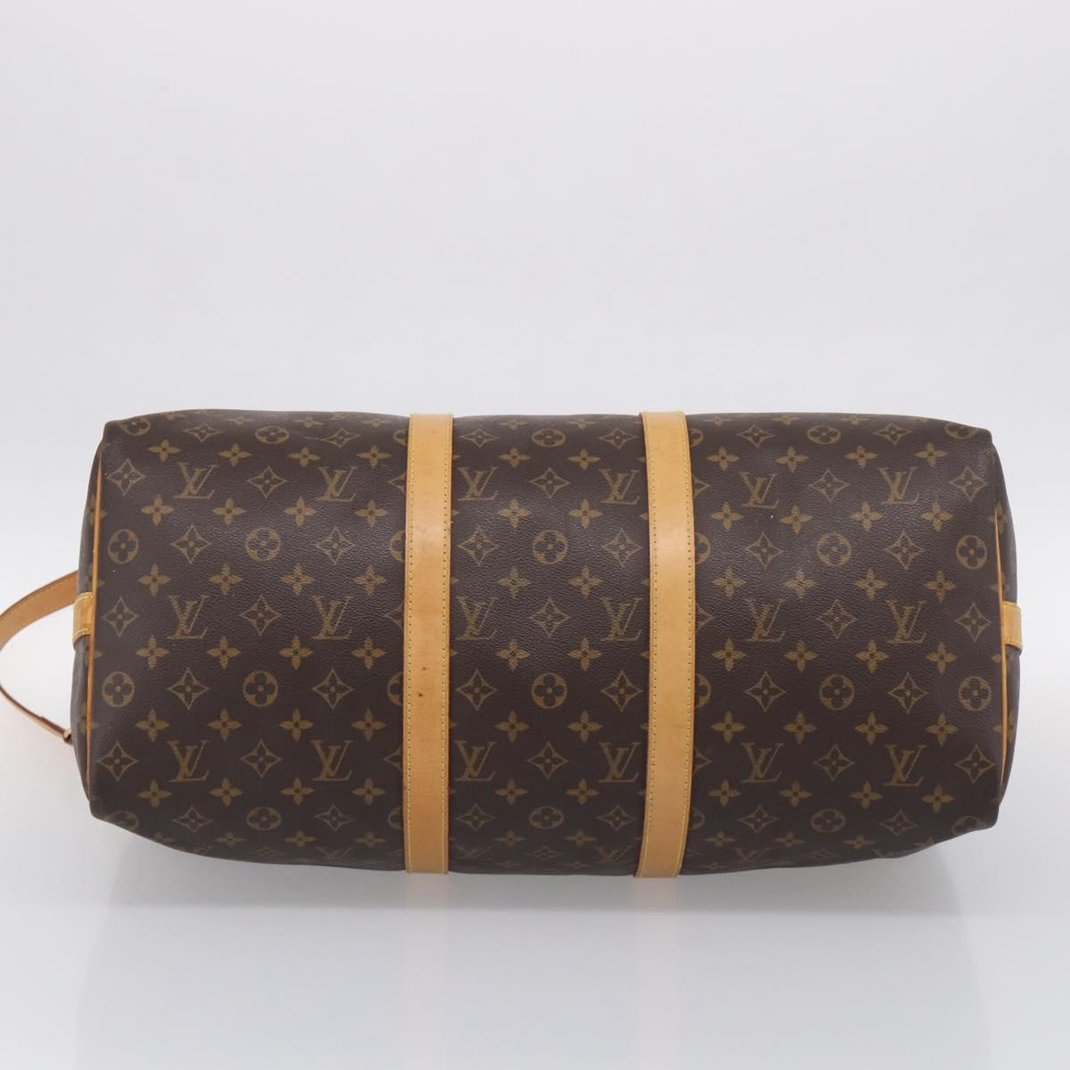LOUIS VUITTON Monogram Keepall Bandouliere 50 Boston Bag M41416 LV Auth LN042V