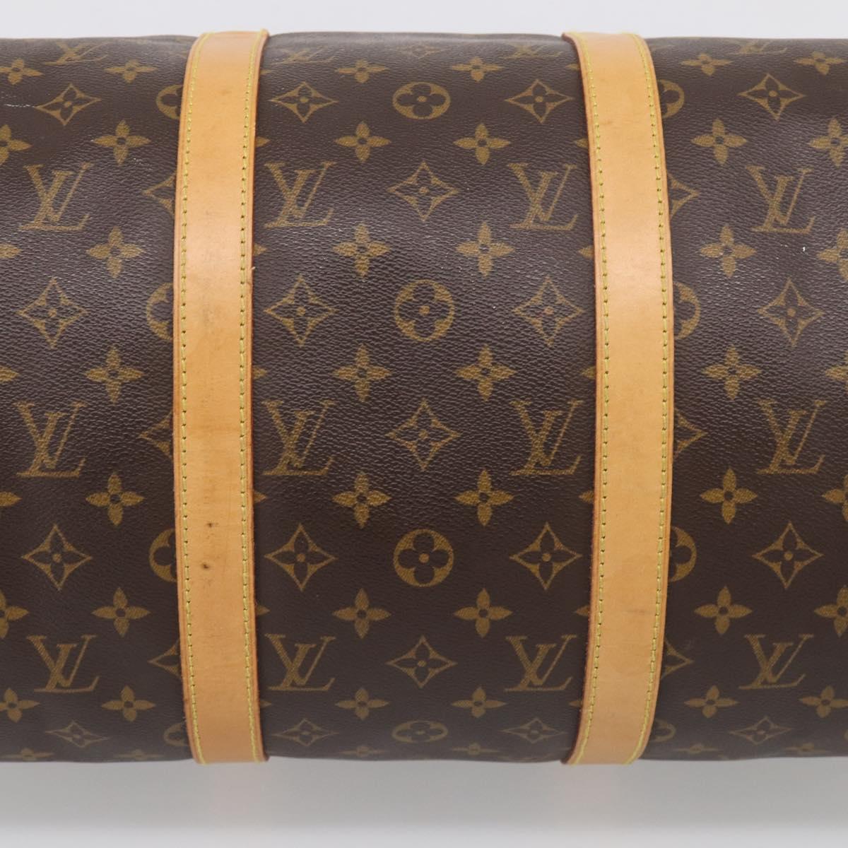 LOUIS VUITTON Monogram Keepall Bandouliere 50 Boston Bag M41416 LV Auth LN042V