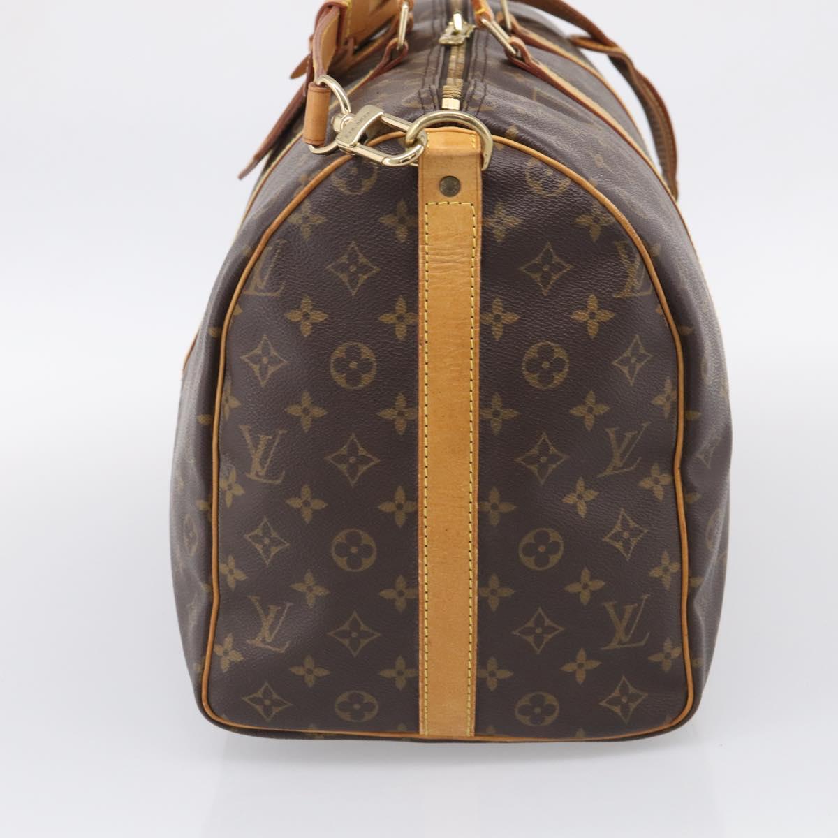 LOUIS VUITTON Monogram Keepall Bandouliere 50 Boston Bag M41416 LV Auth LN042V