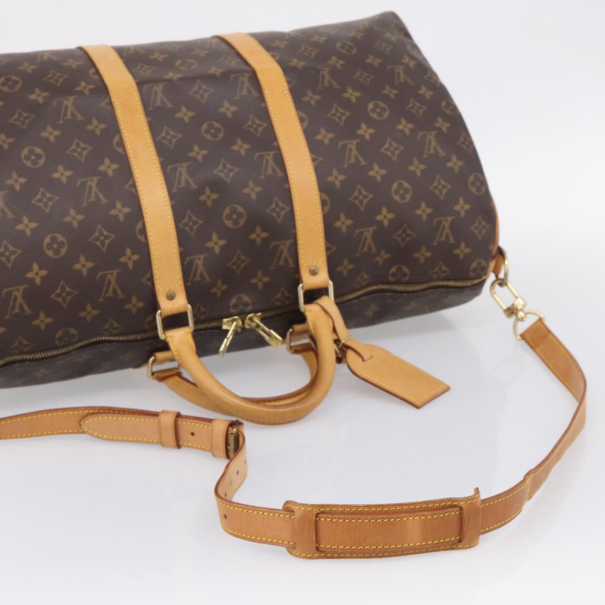 LOUIS VUITTON Monogram Keepall Bandouliere 50 Boston Bag M41416 LV Auth LN042V