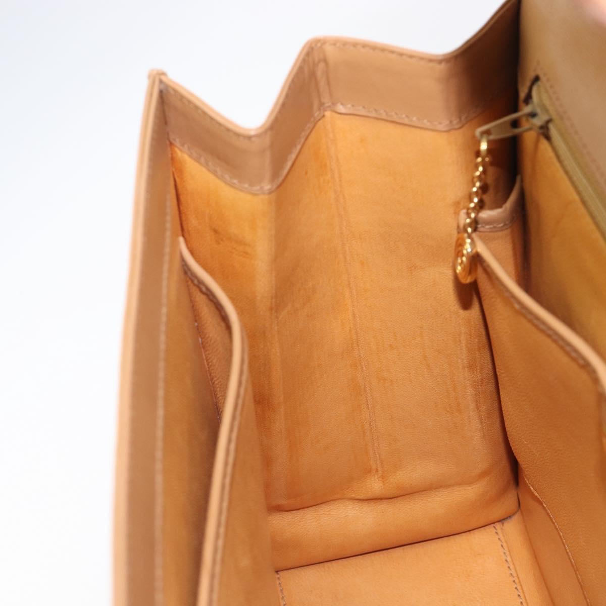 GUCCI Hand Bag Leather Beige Gold Tone 000 256 0192 Auth LN050